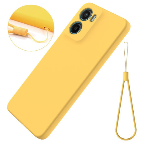 EIDERWOOD Motorola Moto G05 / E15 Liquid Silicone Case w. Strap - Yellow