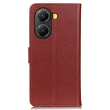 EIDERWOOD Xiaomi Poco X7 Pro Litchi Faux Leather Flip Case with Wallet - Brown