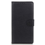EIDERWOOD Xiaomi Poco X7 Pro Litchi Faux Leather Flip Case with Wallet - Black