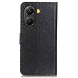 EIDERWOOD Xiaomi Poco X7 Pro Litchi Faux Leather Flip Case with Wallet - Black