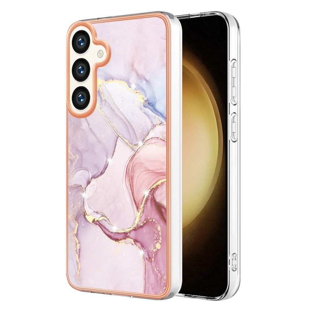 EIDERWOOD Samsung Galaxy S25+ (Plus) / S24+ (Plus) Marble Patterned Plastic Case - Rose Gold