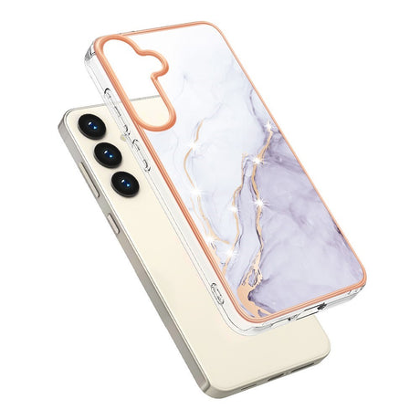 EIDERWOOD Samsung Galaxy S25+ (Plus) / S24+ (Plus) Marble Patterned Plastic Case - White