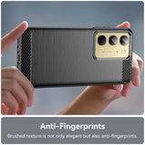 EIDERWOOD Realme C75 Brushed Carbon Fiber Flexible Plastic Case - Black