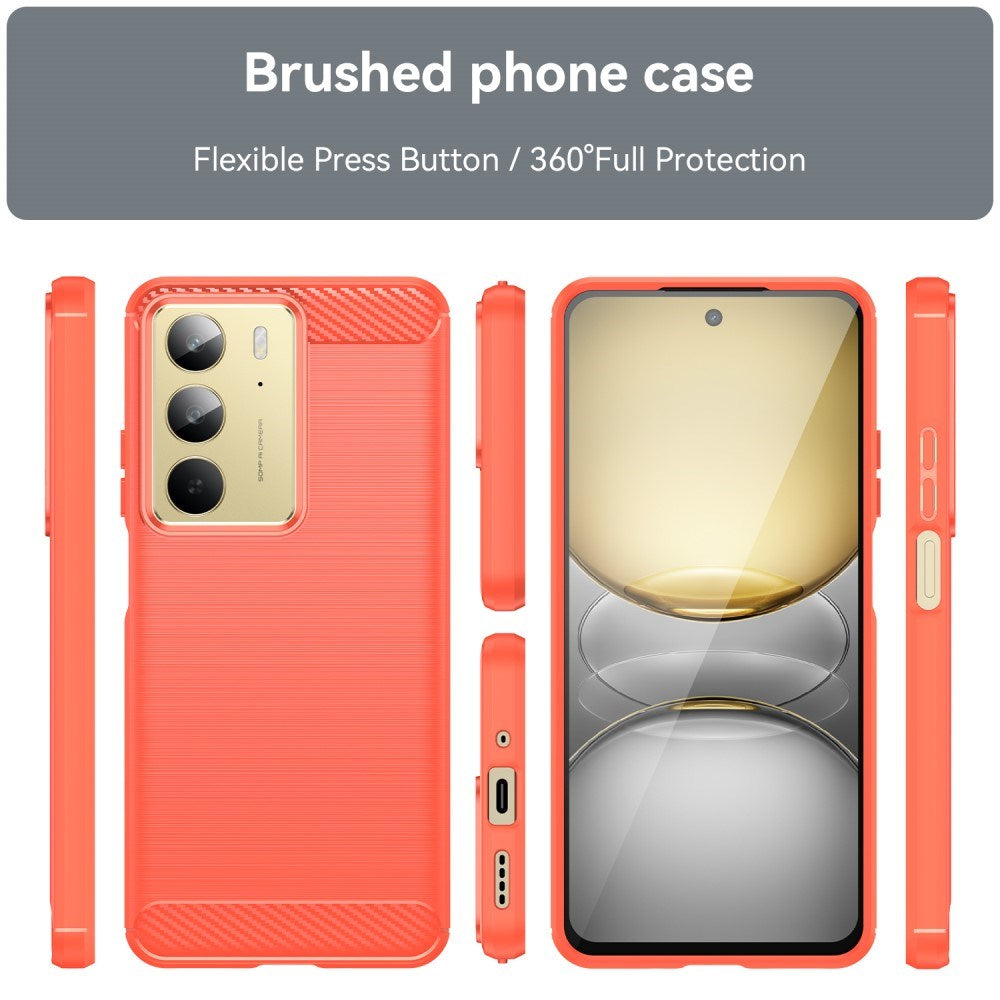 EIDERWOOD Realme C75 Brushed Carbon Fiber Flexible Plastic Case - Red