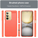 EIDERWOOD Realme C75 Brushed Carbon Fiber Flexible Plastic Case - Red