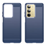 EIDERWOOD Realme C75 Brushed Carbon Fiber Flexible Plastic Case - Blue