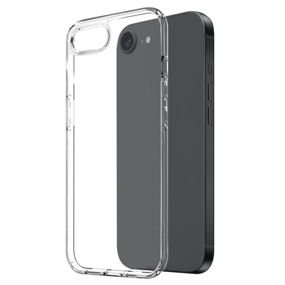 iPhone 16e 2-in-1 Flexible Plastic Case & Tempered Screen Protector Glass - Transparent