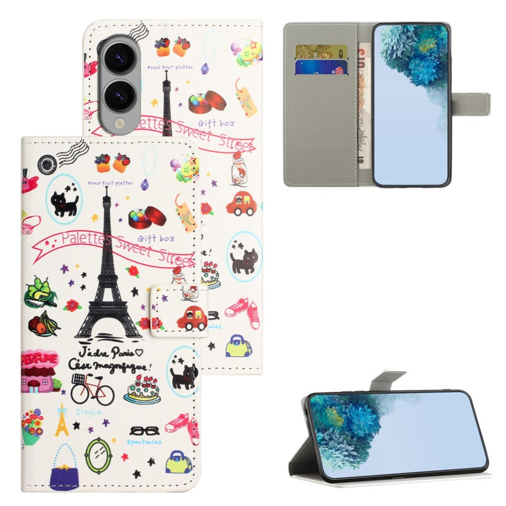 EIDERWOOD Samsung Galaxy S25 Edge Faux Leather Case with Wallet & Stand Function - Eiffel Tower