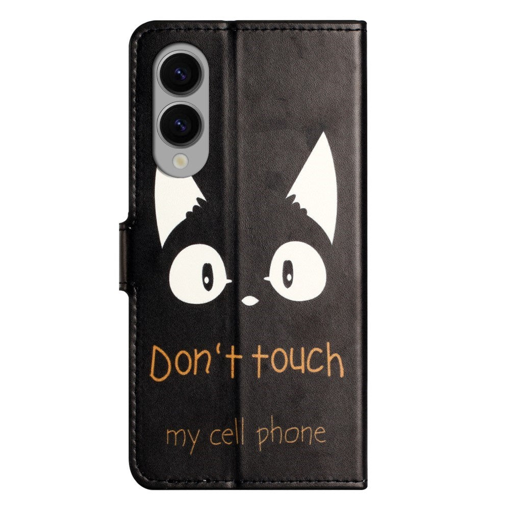 EIDERWOOD Samsung Galaxy S25 Edge Faux Leather Case with Wallet & Stand Function - "Don't Touch My Cell Phone"
