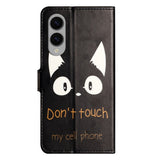 EIDERWOOD Samsung Galaxy S25 Edge Faux Leather Case with Wallet & Stand Function - "Don't Touch My Cell Phone"