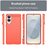 EIDERWOOD Samsung Galaxy S25 Edge Brushed Carbon Fiber Flexible Plastic Case - Red