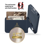 iPhone 17e / 16e DUX DUCIS Case with Card Holder & RFID Blocking - MagSafe Compatible - Blue