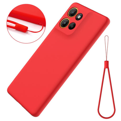 EIDERWOOD Motorola Moto G15 Power Lined Silicone Case with Strap - Red