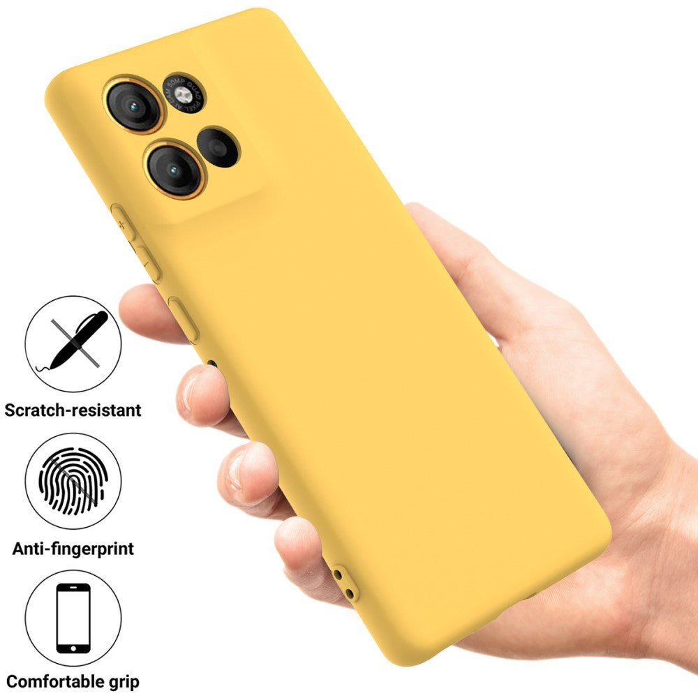 EIDERWOOD Motorola Moto G15 Power Lined Silicone Case with Strap - Yellow