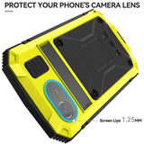 iPhone 17e / 16e R-JUST Hybrid Rugged Case with Built-In Screen Protector & Kickstand - Yellow