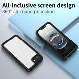 EIDERWOOD iPhone 16e - Waterproof Hybrid Case with Built-in Screen Protector Film - Transparent / Black