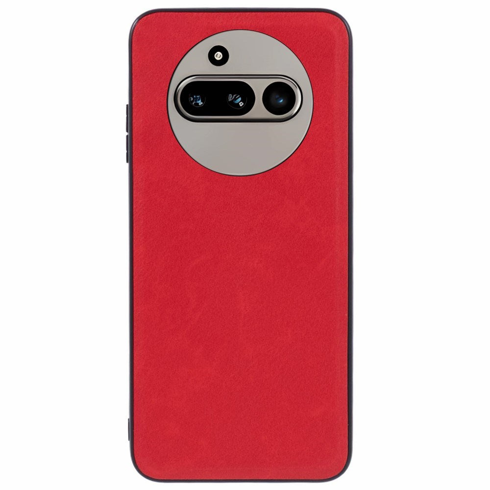 EIDERWOOD Nothing Phone (3a) Faux Leather Coated Plastic Case - Red