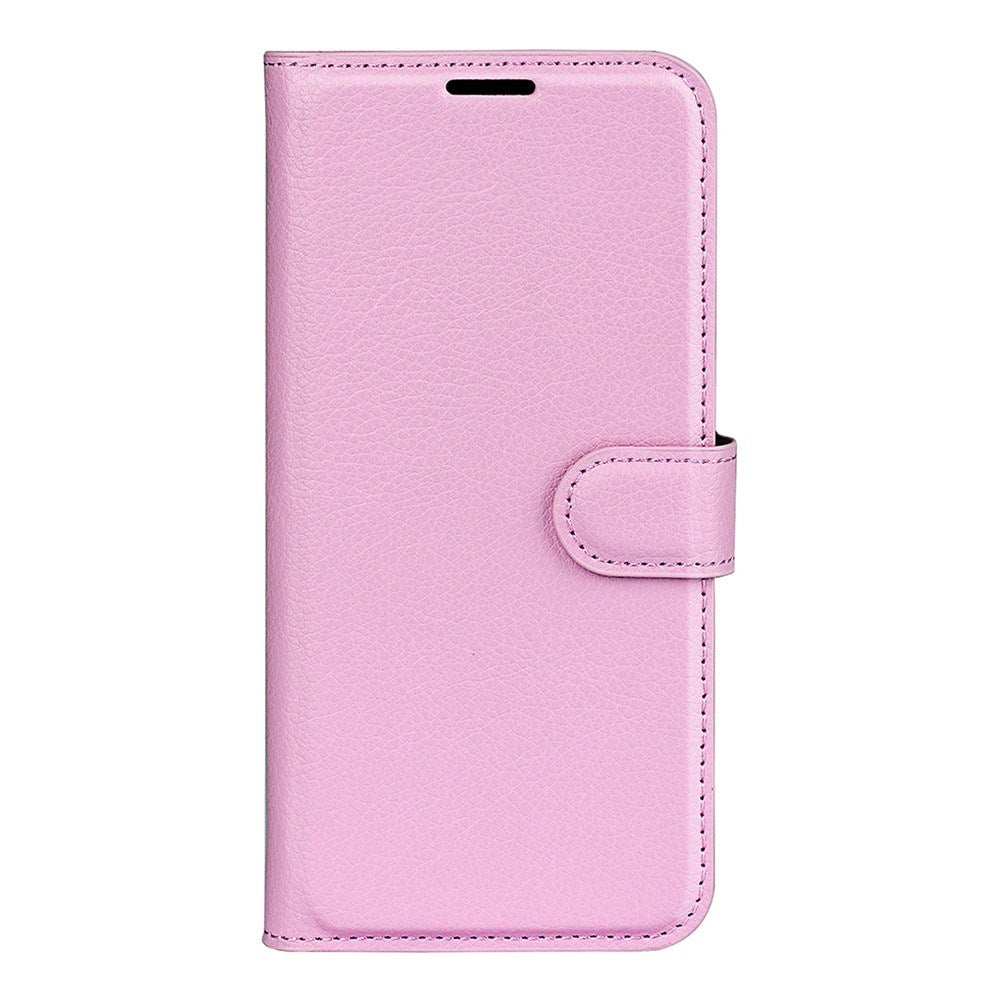 EIDERWOOD Samsung Galaxy S25 Edge Litchi Faux Leather Flip Case with Wallet - Pink