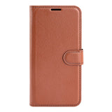EIDERWOOD Samsung Galaxy S25 Edge Litchi Faux Leather Flip Case with Wallet - Brown