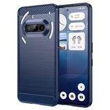 EIDERWOOD Nothing Phone (3a) Brushed Carbon Fiber Flexible Plastic Case - Blue