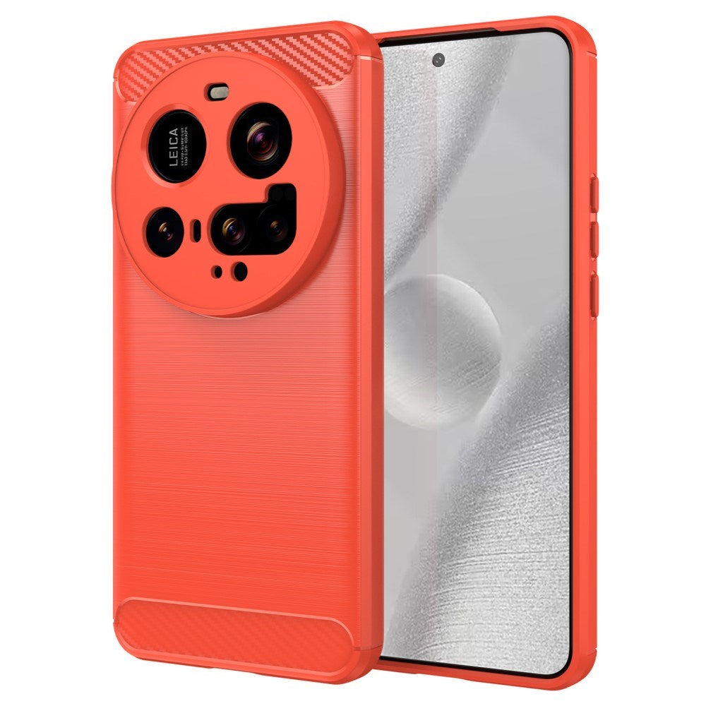 EIDERWOOD Xiaomi 15 Ultra Brushed Carbon Fiber Flexible Plastic Case - Red