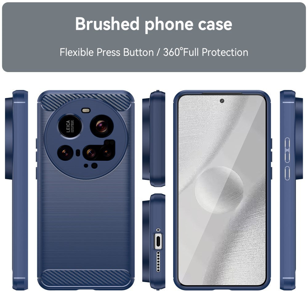 EIDERWOOD Xiaomi 15 Ultra Brushed Carbon Fiber Flexible Plastic Case - Blue