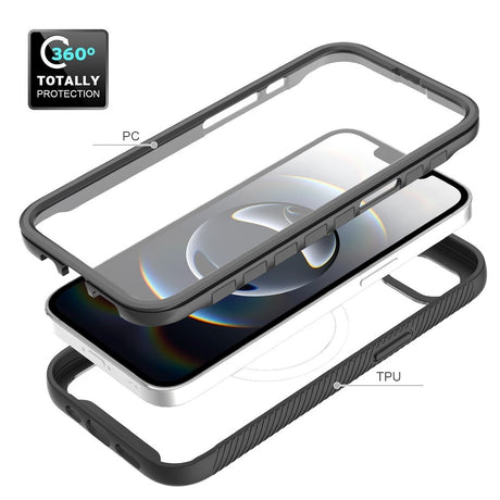 EIDERWOOD iPhone 16e 2-in-1 Case with Built-in Screen Protector - Black