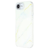 EIDERWOOD iPhone 16e Hybrid Case with Marble Design - White