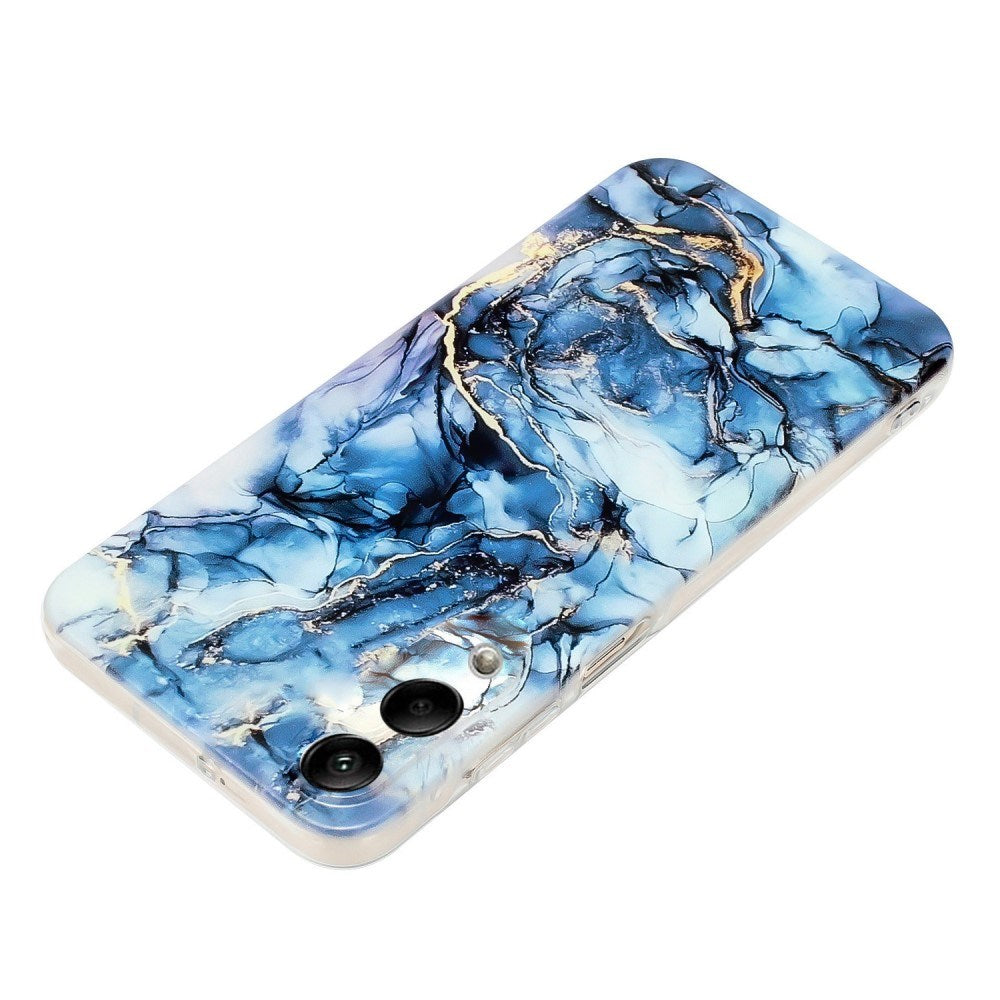 EIDERWOOD Samsung Galaxy S25 Edge Flexible Plastic Case with Marble Pattern - Blue