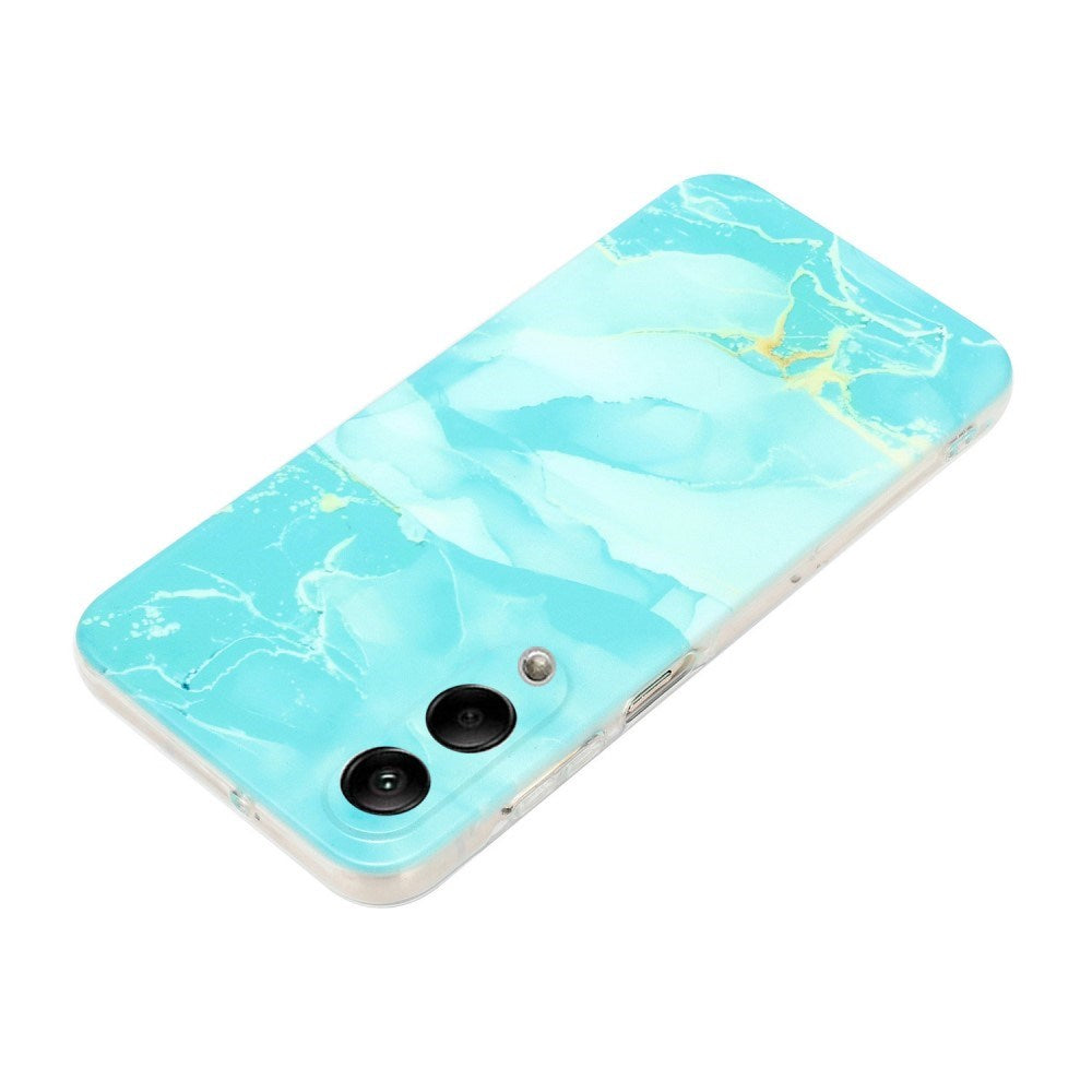 EIDERWOOD Samsung Galaxy S25 Edge Flexible Plastic Case with Marble Pattern - Turquoise