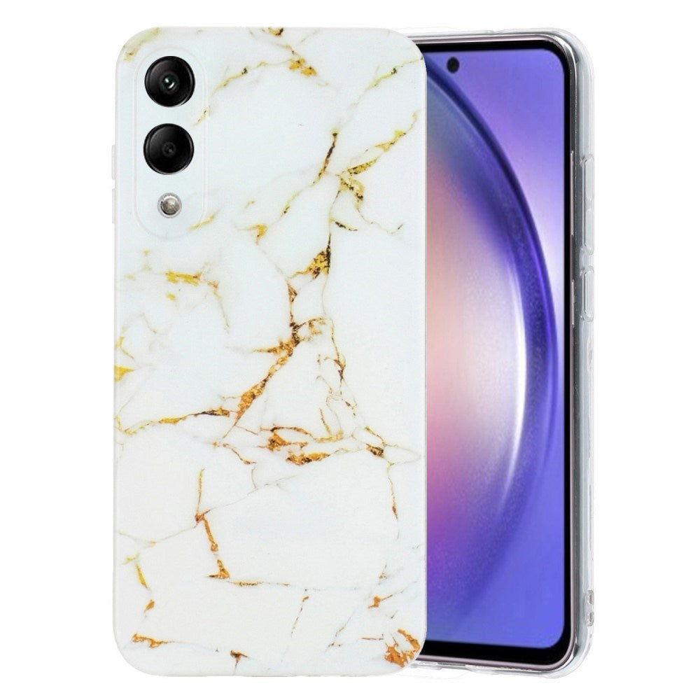 EIDERWOOD Samsung Galaxy S25 Edge Flexible Plastic Case with Marble Pattern - White