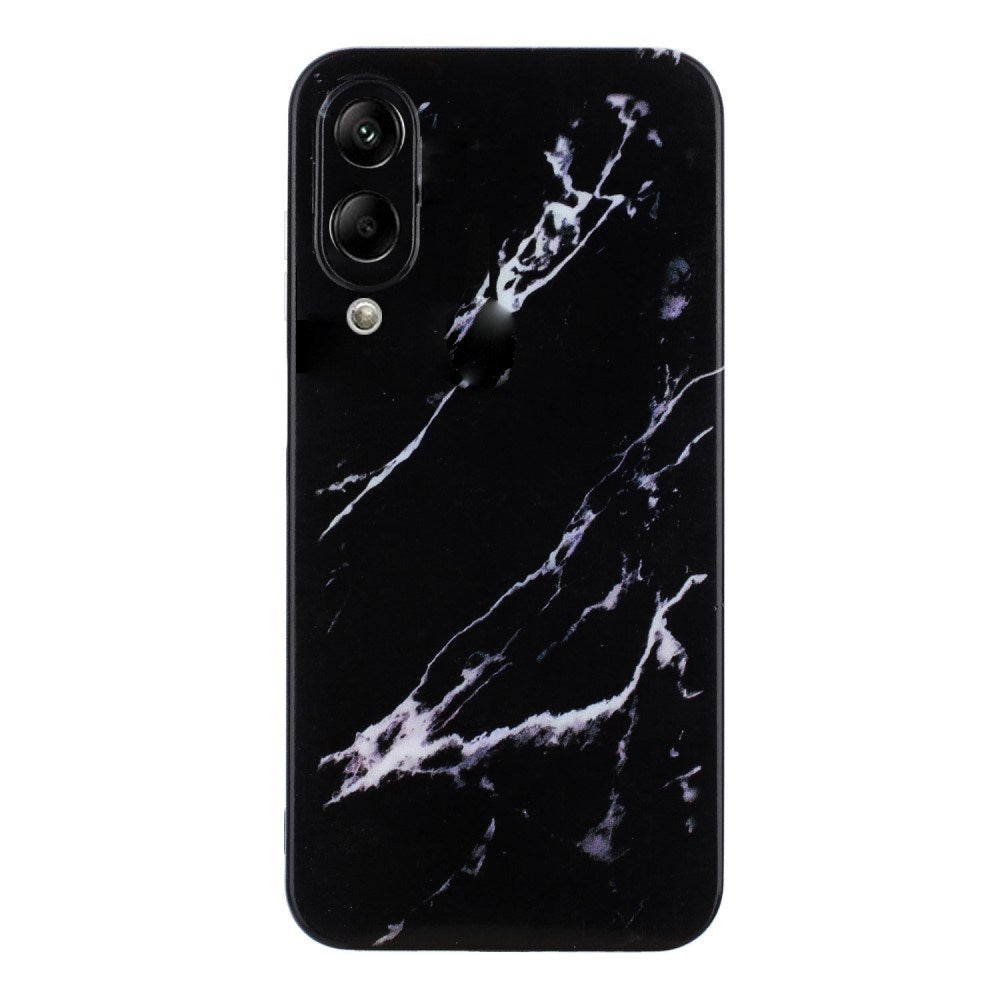EIDERWOOD Samsung Galaxy S25 Edge Flexible Plastic Case with Marble Pattern - Black