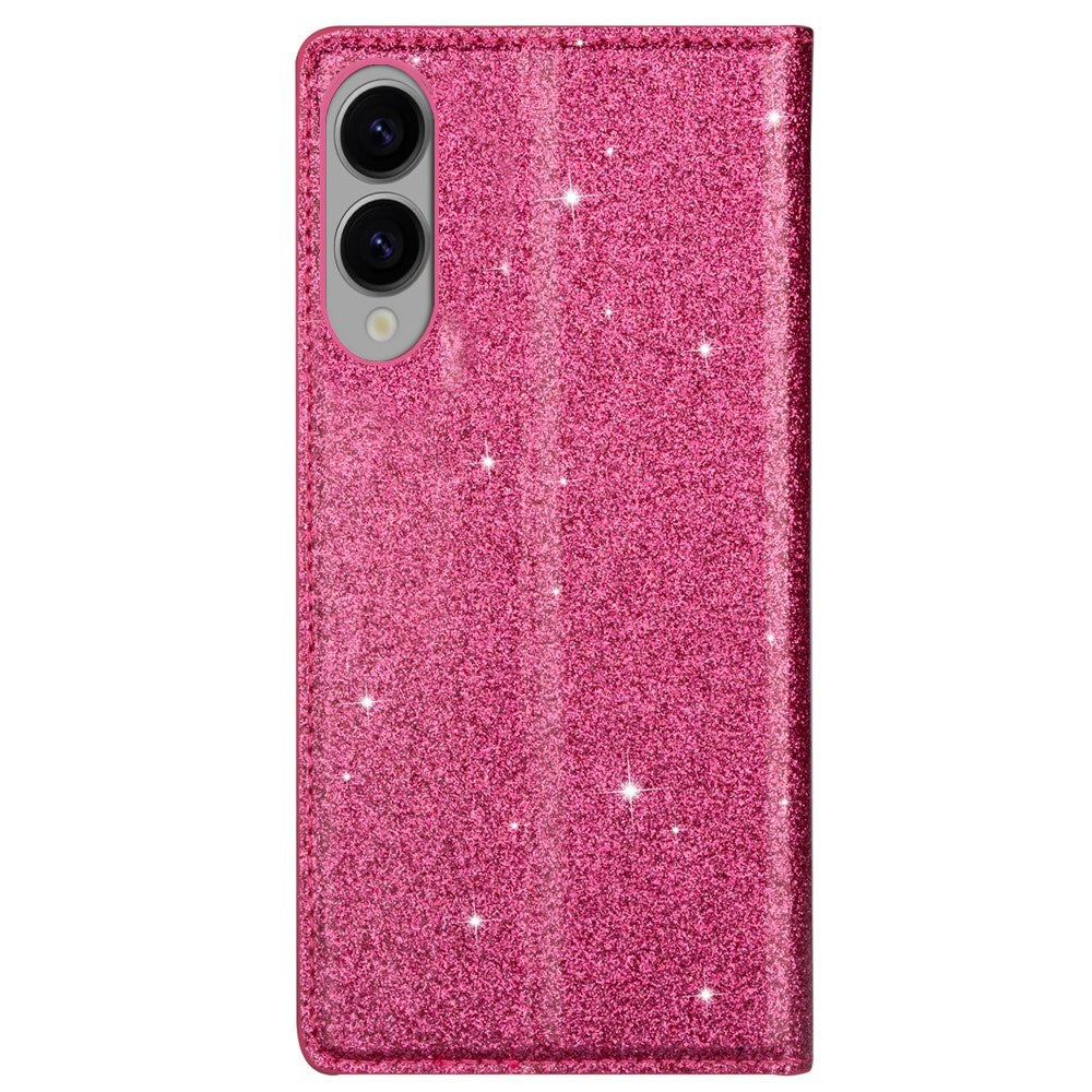 EIDERWOOD Samsung Galaxy S25 Edge Faux Leather Flip Case with Wallet - Glitter - Pink