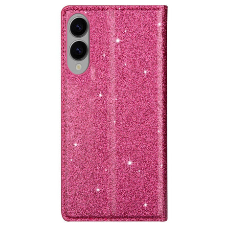 EIDERWOOD Samsung Galaxy S25 Edge Faux Leather Flip Case with Wallet - Glitter - Pink