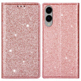EIDERWOOD Samsung Galaxy S25 Edge Faux Leather Flip Case with Wallet - Glitter - Rose Gold