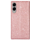 EIDERWOOD Samsung Galaxy S25 Edge Faux Leather Flip Case with Wallet - Glitter - Rose Gold