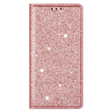 EIDERWOOD Samsung Galaxy S25 Edge Faux Leather Flip Case with Wallet - Glitter - Rose Gold