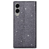EIDERWOOD Samsung Galaxy S25 Edge Faux Leather Flip Case with Wallet - Glitter - Grey