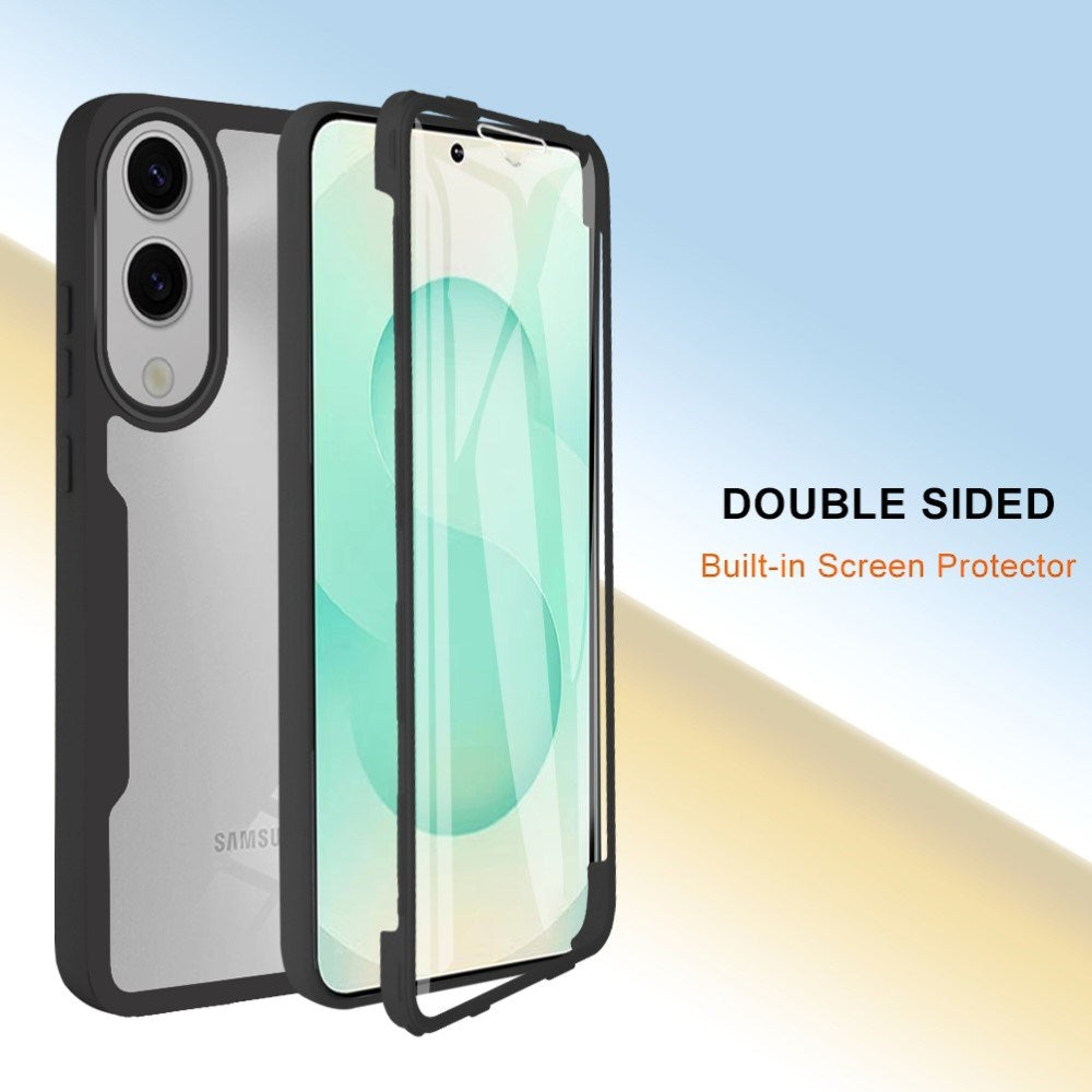 EIDERWOOD Samsung Galaxy S25 Edge Case with Full Protection and Screen Protector Film - Transparent / Blue Edge