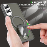 EIDERWOOD Samsung Galaxy S25 Edge Hybrid Case with Stand Function - MagSafe Compatible - Grey