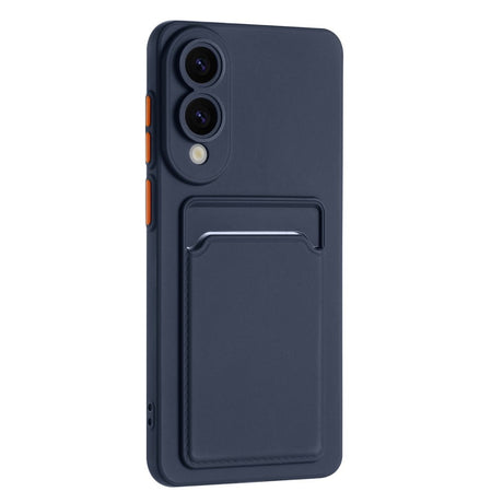 EIDERWOOD Samsung Galaxy S25 Edge Flexible Plastic Case with Cardholder - Dark Blue