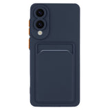 EIDERWOOD Samsung Galaxy S25 Edge Flexible Plastic Case with Cardholder - Dark Blue