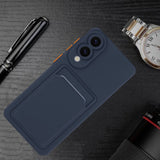 EIDERWOOD Samsung Galaxy S25 Edge Flexible Plastic Case with Cardholder - Dark Blue