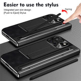 EIDERWOOD Google Pixel 10 Pro Fold Case with Faux Leather Back - Kickstand - Stylus Holder - Black