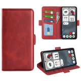 EIDERWOOD Nothing Phone (3a) Faux Leather Flip Case with Wallet & Stand Function - Red