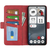 EIDERWOOD Nothing Phone (3a) Faux Leather Flip Case with Wallet & Stand Function - Red