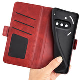 EIDERWOOD Nothing Phone (3a) Faux Leather Flip Case with Wallet & Stand Function - Red