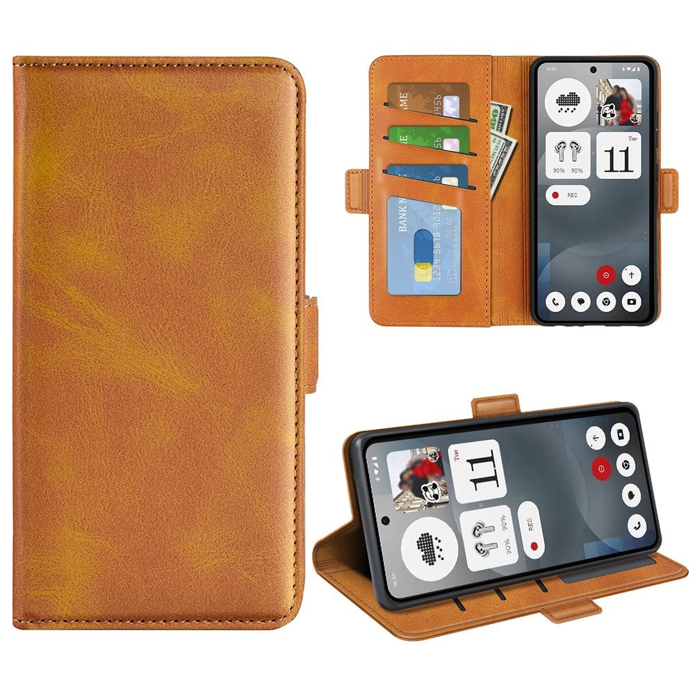 EIDERWOOD Nothing Phone (3a) Faux Leather Flip Case with Wallet & Stand Function - Light Brown