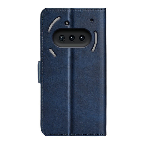 EIDERWOOD Nothing Phone (3a) Faux Leather Flip Case with Wallet & Stand Function - Blue