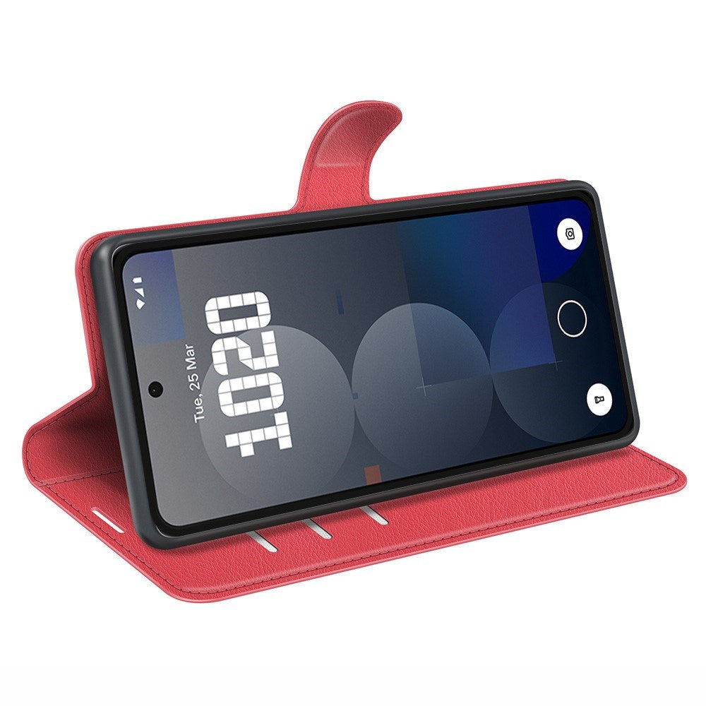 EIDERWOOD Nothing Phone (3a) Pro Faux Leather Flip Case with Cardholder & Stand Function - Red